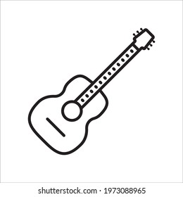 Guitar vector icon. Classic guitar flat sign design illustration. Guitar symbol pictogram 
