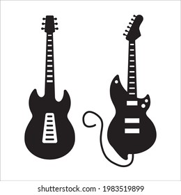 Guitar vector icon. Classic guitar flat sign design illustration. Guitar symbol pictogram 