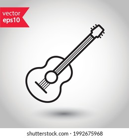 Guitar vector icon. Classic guitar flat sign design illustration. Guitar symbol pictogram 