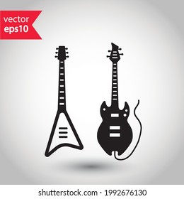 Guitar vector icon. Classic guitar flat sign design illustration. Guitar symbol pictogram 