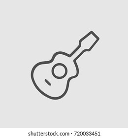 Guitar vector icon eps 10. Simple isolated pictogram.