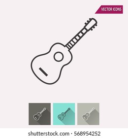 Guitar vector icon. Illustration isolated for graphic and web design.