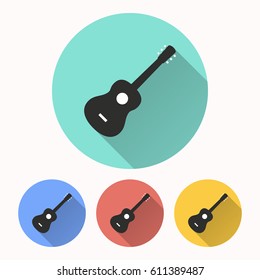 Guitar vector icon. Illustration isolated for graphic and web design.