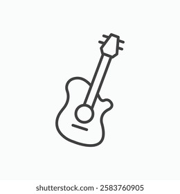 Guitar vector icon isolated in black line