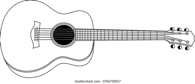 Guitar vector icon line art
