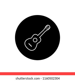 Guitar vector icon, music symbol. Simple, flat design for web or mobile app