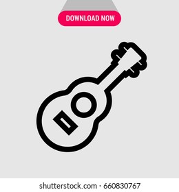 Guitar vector icon, A musical instrument symbol. Simple, modern flat vector illustration for mobile app, website or desktop app 