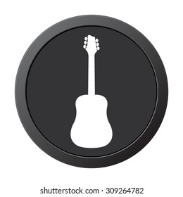 Guitar - vector icon, on a grey button
