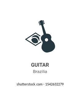 Guitar vector icon on white background. Flat vector guitar icon symbol sign from modern brazilia collection for mobile concept and web apps design.