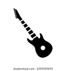 Guitar vector icon on white background.