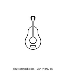 Guitar vector icon outlined style.
