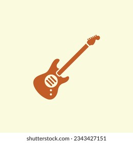 Guitar vector icon. Pictogram isolated on Off-white background.