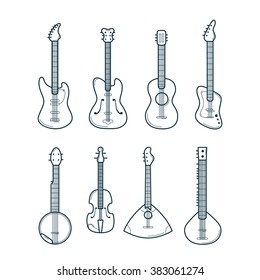 Guitar vector icons.