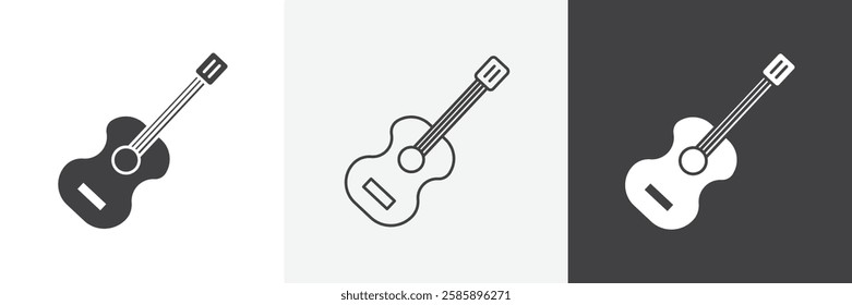 Guitar vector icons collection graphic designs for ui designs