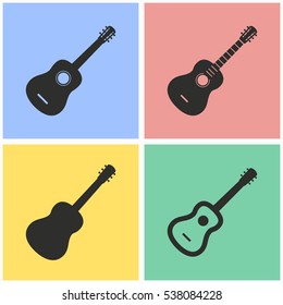 Guitar vector icons set. Illustration isolated for graphic and web design.