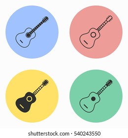 Guitar vector icons set. Illustration isolated for graphic and web design.