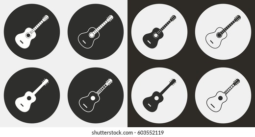 Guitar vector icons set. Illustration isolated for graphic and web design.