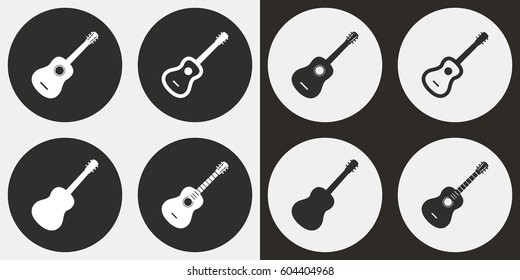 Guitar vector icons set. Illustration isolated for graphic and web design.