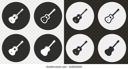 Guitar vector icons set. Illustration isolated for graphic and web design.