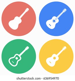 Guitar vector icons set. Illustration isolated for graphic and web design.