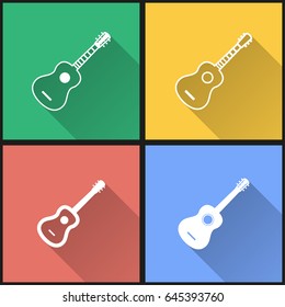Guitar vector icons set. Illustration isolated for graphic and web design.