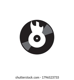 Gitarre, Vektorgrafik, schwarz-weißes Logo