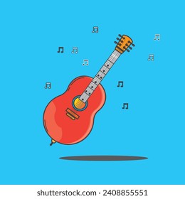 Guitar vector illustration. Cartoon guitar .