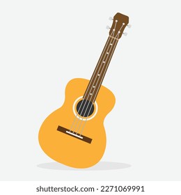 Guitar vector illustration with flat design isolated on white background