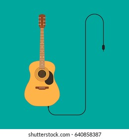 Guitar vector illustration. Flat element for web design and mobile app. High quality flat icon for design printed material. Guitar icon on background.