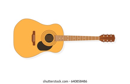 Guitar vector illustration. Flat element for web design and mobile app. High quality flat icon for design printed material. Guitar icon on background.