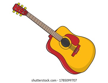 A guitar vector illustration,
A isolated on white background.Top view