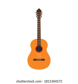 Guitar. Vector illustration of a guitar isolated on white.