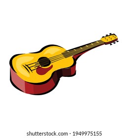 Guitar. Vector illustration of a guitar isolated on white background