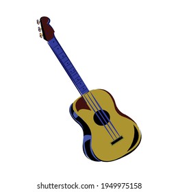 Guitar. Vector illustration of a guitar isolated on white background