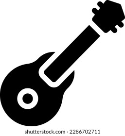 ilustración de guitarra vectorial en un fondo transparente. Símbolos de calidad superior. Iconos vectoriales de glifos para diseño de conceptos y gráficos.