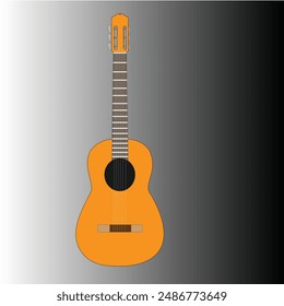 Ilustración vectorial de guitarra. Vector de instrumentos musicales