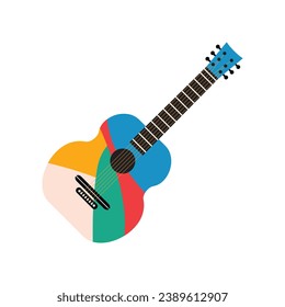 Gitarre Vektorsymbol einzeln. Musikinstrument. 