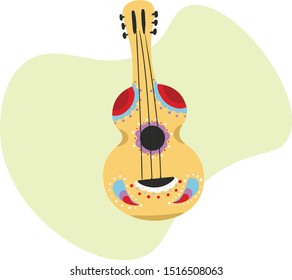 Guitar vector isolated illustration on white background . Concept for print, web design, cards, logo , icon 