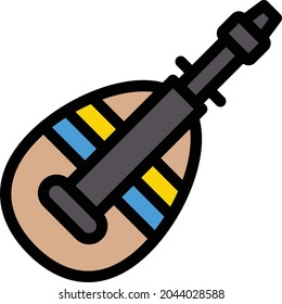 guitar vector line colour icon