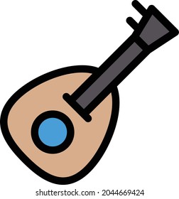 guitar vector line colour icon