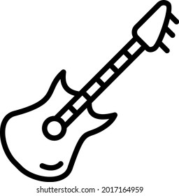 Diseño de iconos de la línea del vector de guitarra
