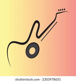 Guitar Vector Logo Design Icon Free Download