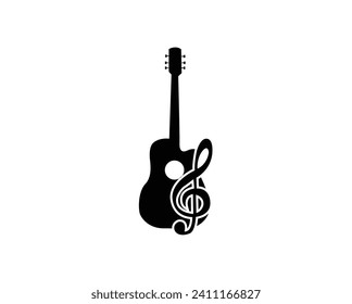 Guitar vector. Guitar logo icon template