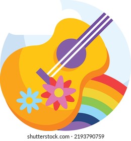guitar vector on white background. isolated Vector icon