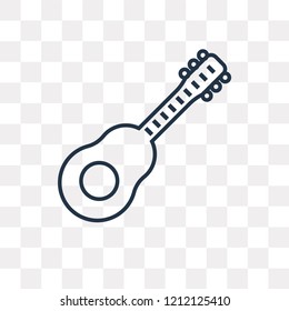 Guitar vector outline icon isolated on transparent background, high quality linear Guitar transparency concept can be used web and mobile