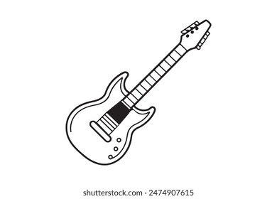 
Guitar vector silhouette black illustration