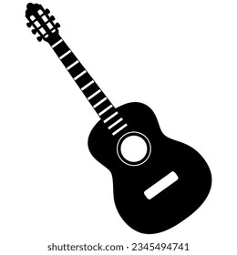 Guitar Vector, Simple Design, Black Silhouette