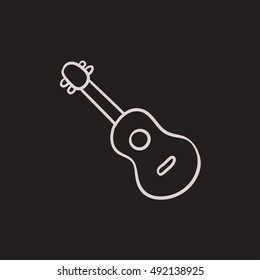 Guitar vector sketch icon isolated on background. Hand drawn Guitar icon. Guitar sketch icon for infographic, website or app.