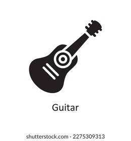 Guitar Vector Solid icon Design illustration. Music Symbol on White background EPS 10 File