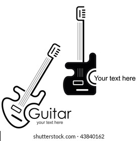 Guitar - vector stylized icon. Design element.